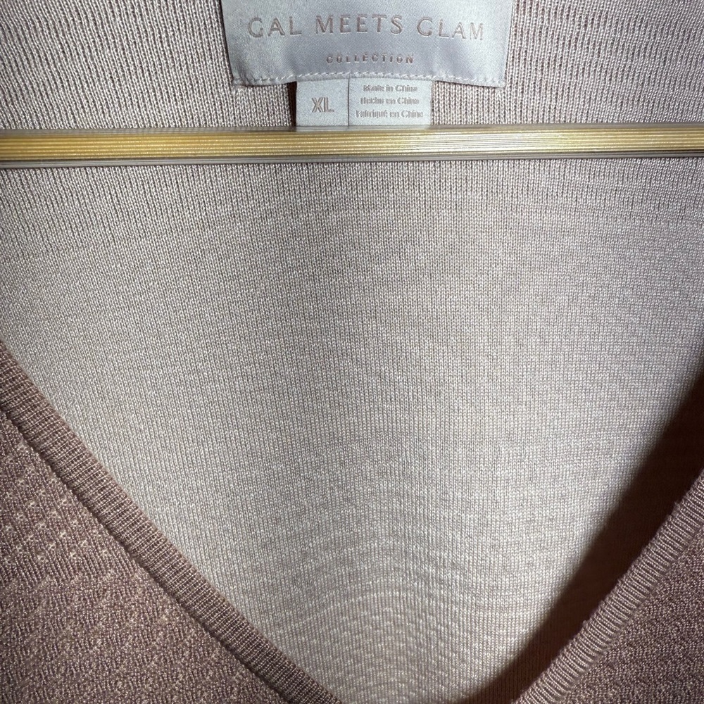 Gal Meets Glam Heidi Mixed Stitch Long Sleeve Midi Sweater Dress Pink XL - Picture 2 of 4